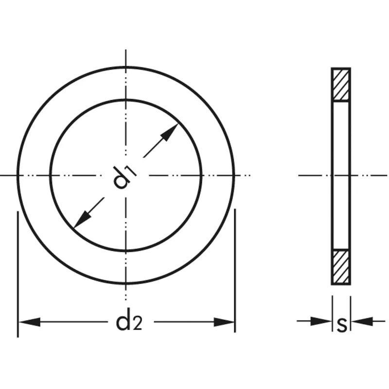 Afdichtring koper massief 10x21x1,5 Koper