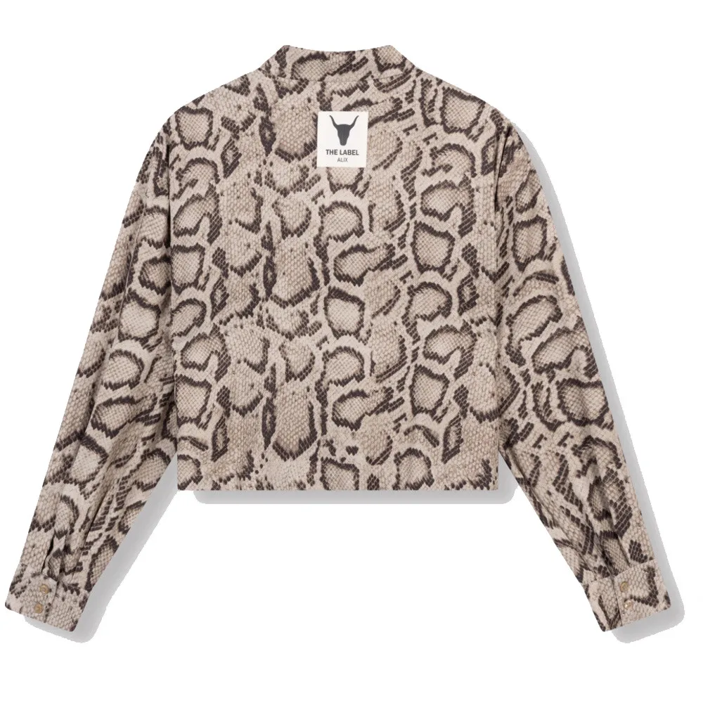   Alix The Label ladies woven snake twill blouse Bruin 1