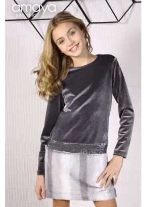 Amaya dress vestido tres chic fur grey *stocksale**
