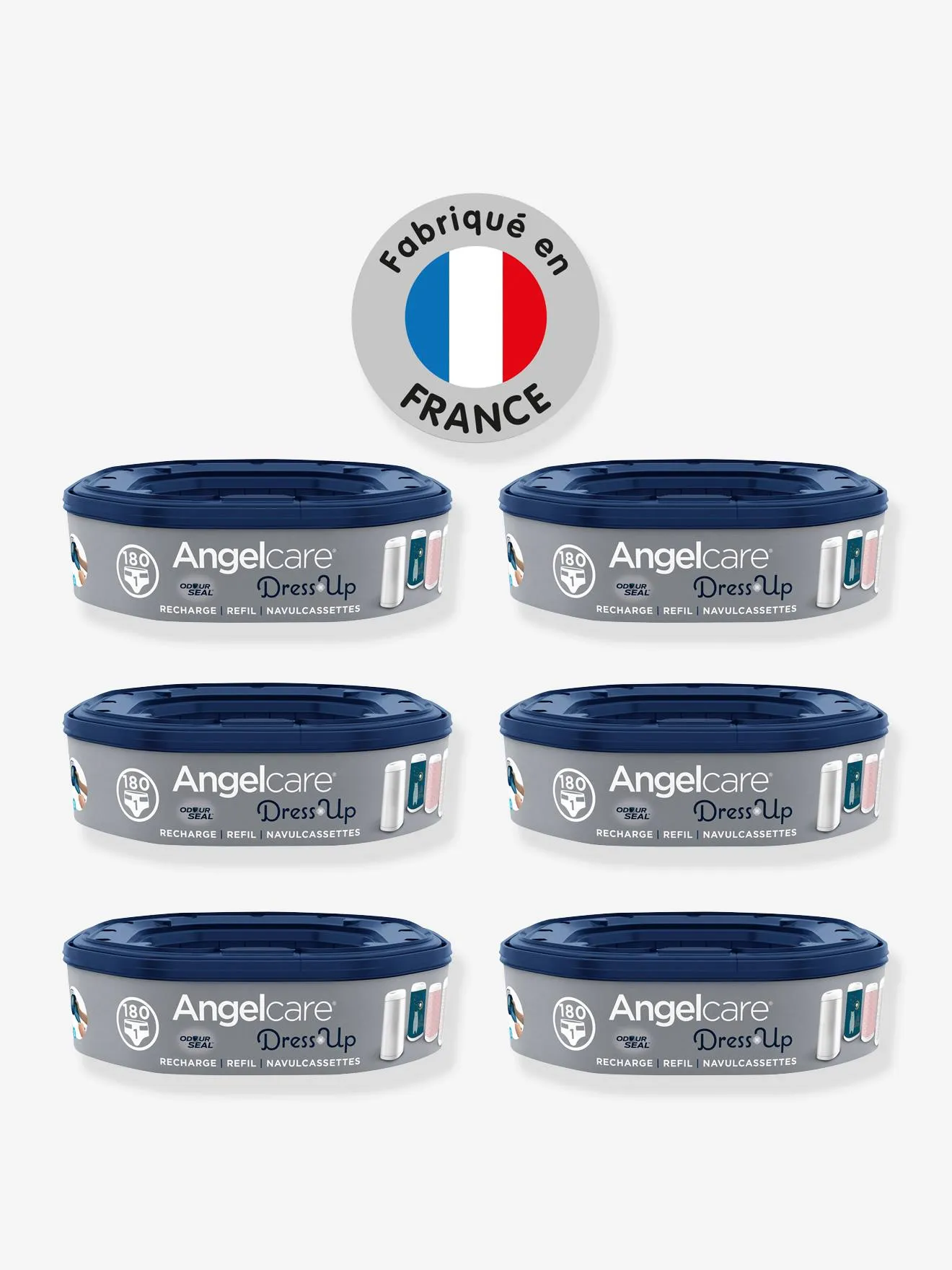 ANGELCARE  NAVULLING X6 VUILNISZAKKEN DRESS UP ANGELCARE  BLAUW EN WIT