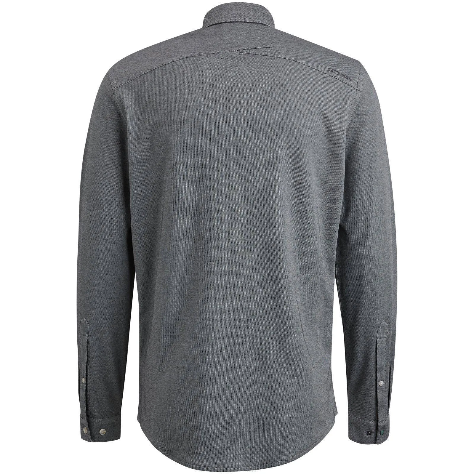 CAST IRON Heren Overhemden Long Sleeve Shirt Cf Tec 2 Tone Pique Grijs