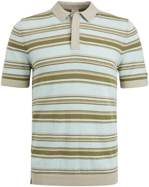 Cast Iron  Poloshirt Bouclé Lichtblauw