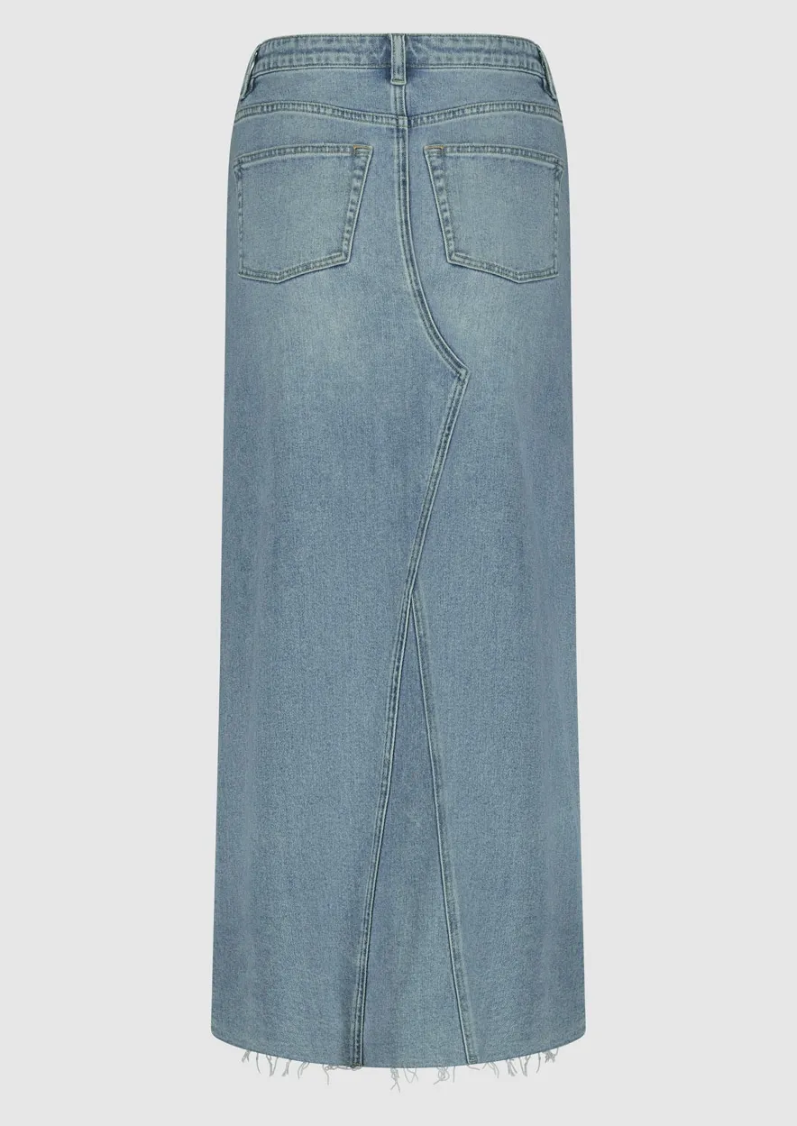 Circle Of Trust Kae Dnm Skirt – Pacific Blue