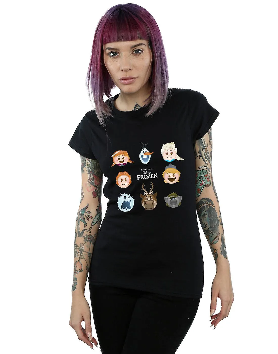 DISNEY WOMEN'S FROZEN HEADS TSHIRT
