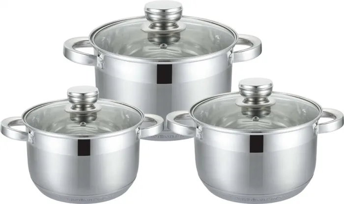EB4031 EDëNBëRG CLASSIC LINE  LUXE RVS PANNENSET  DELIG  VOORZIEN VAN 9LAAGS BODEM!    768 STU