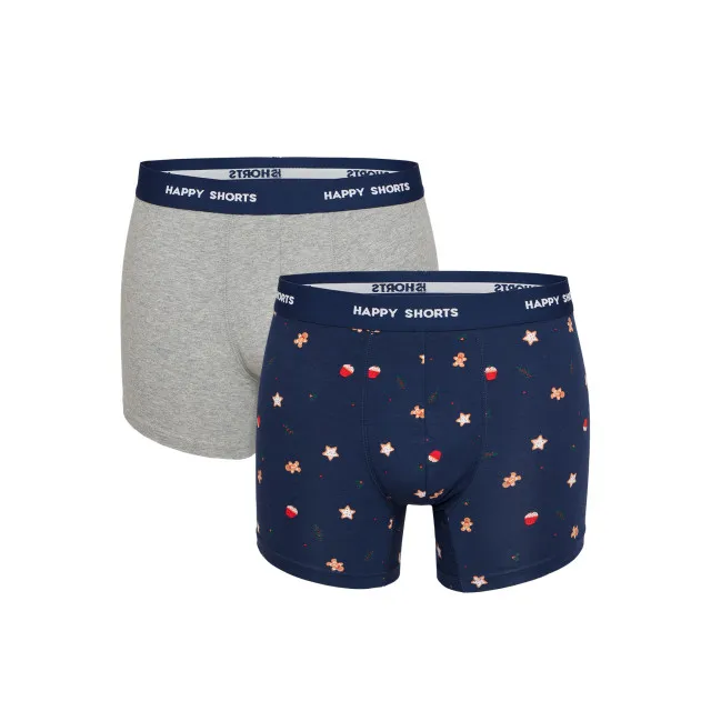 HAPPY SHORTS 2PACK KERST BOXERSHORTS HEREN KOEKJES