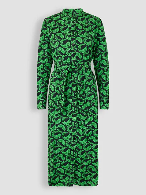 Mads Norgaard Zinni, katoenmix doorknoopjurk met print