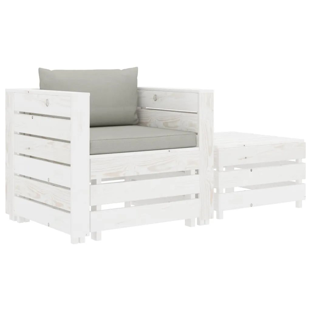 MEDINA 2DELIGE LOUNGESET MET TAUPEKLEURIGE KUSSENS HOUT