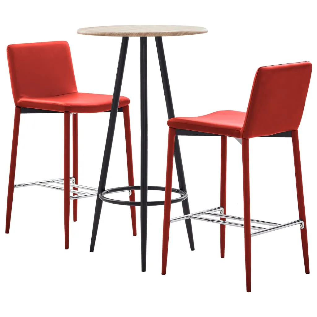MEDINA 3DELIGE BARSET KUNSTLEER ROOD