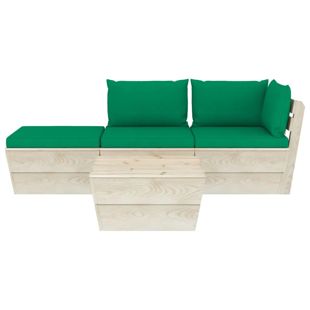 MEDINA 4DELIGE LOUNGESET MET KUSSENS PALLET VURENHOUT