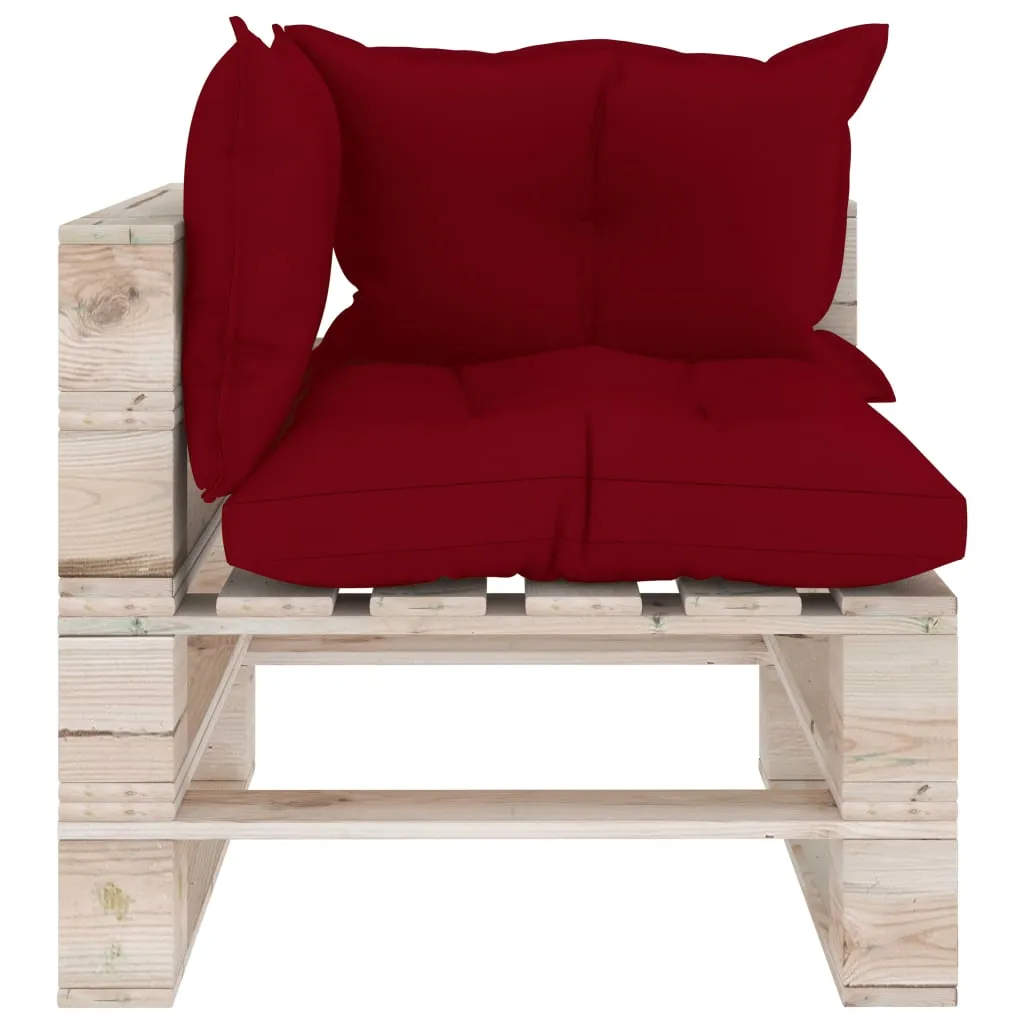 MEDINA 7DELIGE LOUNGESET MET KUSSENS PALLET GRENENHOUT