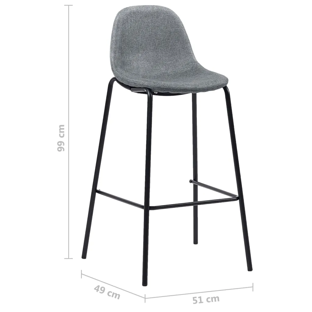 Medina Barstoelen 4 st stof lichtgrijs