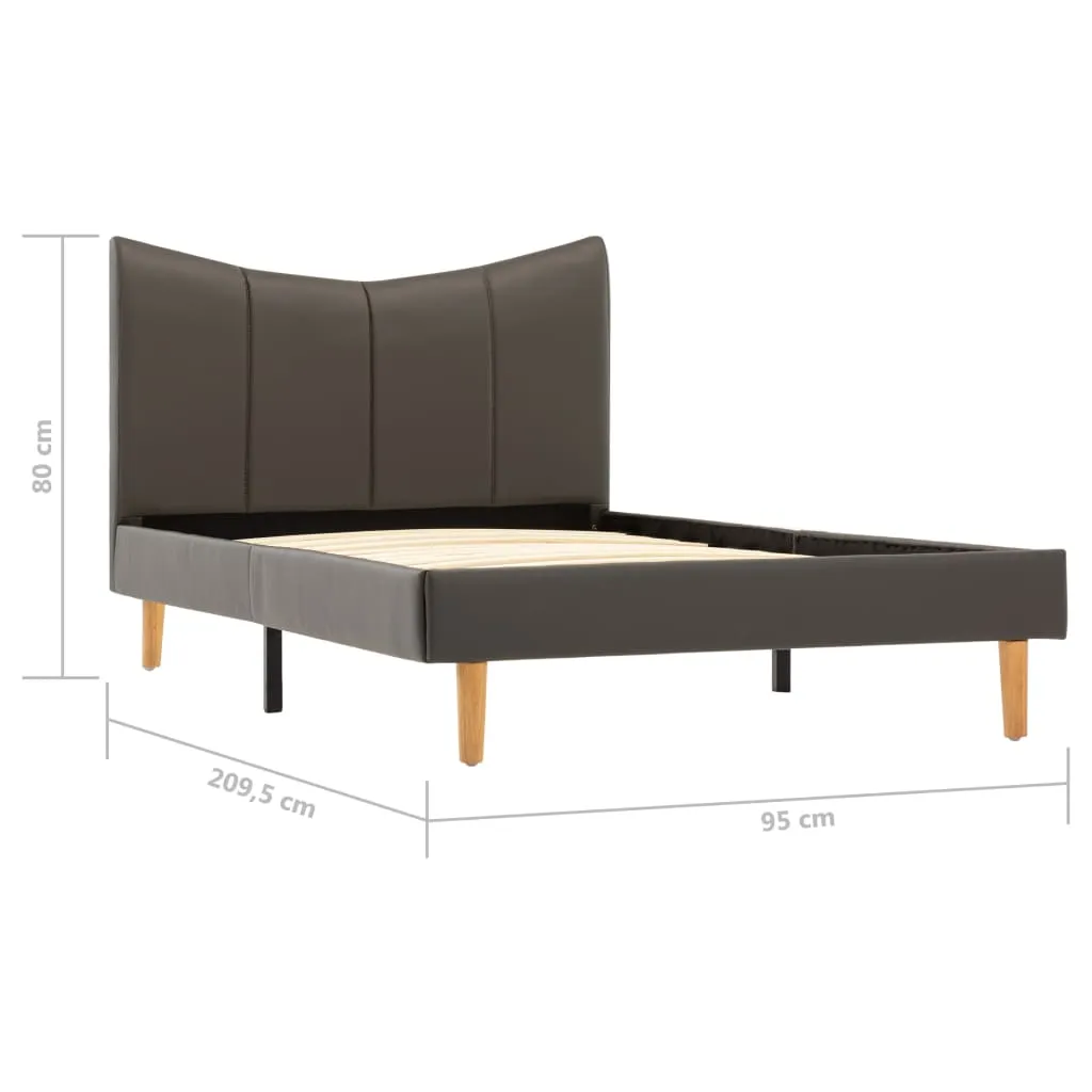 Medina Bedframe kunstleer antraciet 90x200 cm