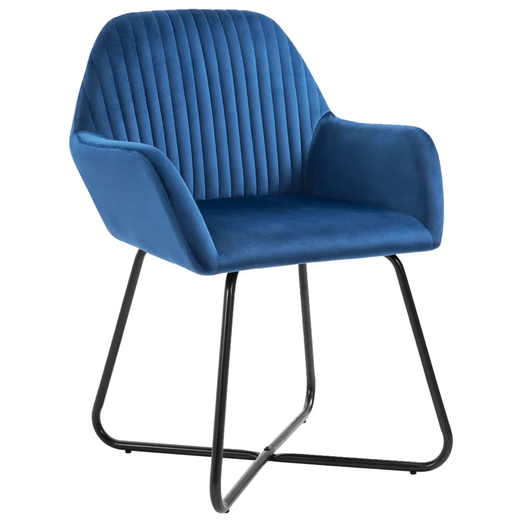 Medina Eetkamerstoelen 4 st fluweel blauw