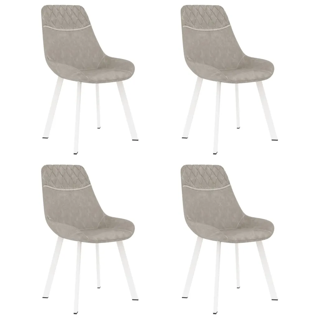 Medina Eetkamerstoelen 4 st kunstleer lichtgrijs