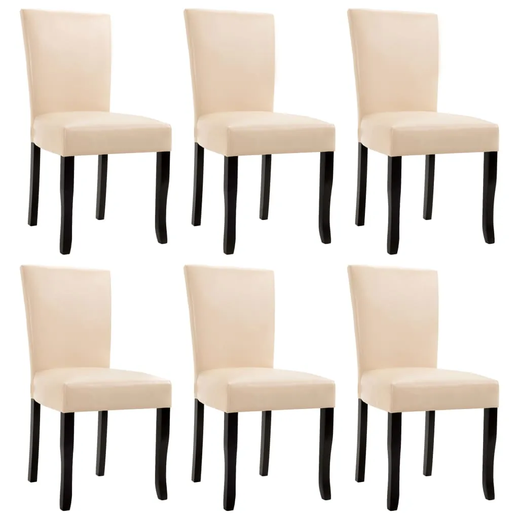 Medina Eetkamerstoelen 6 st kunstleer crème