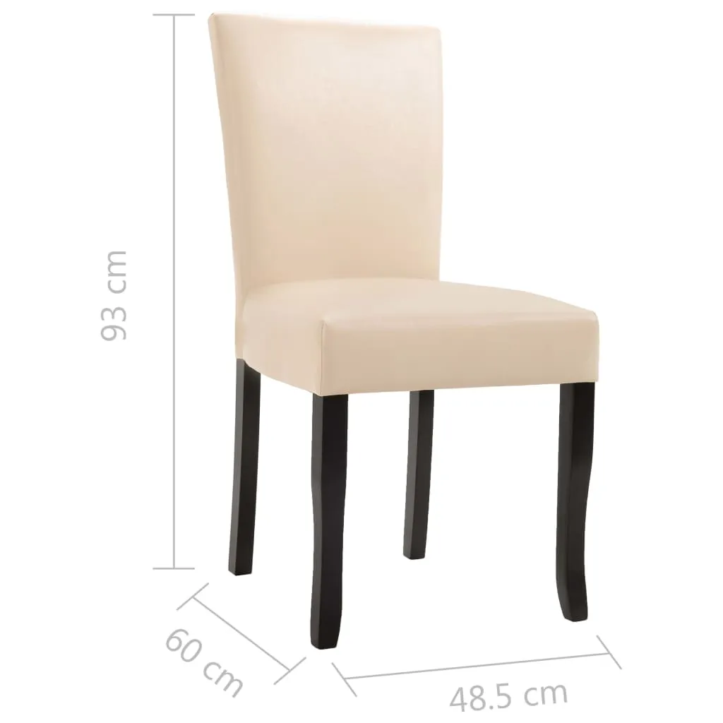 Medina Eetkamerstoelen 6 st kunstleer crème