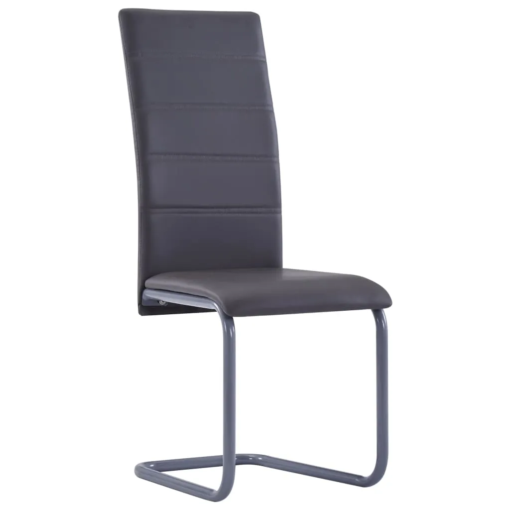 Medina Eetkamerstoelen 6 st kunstleer grijs