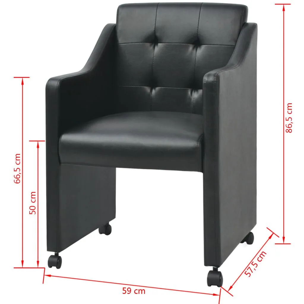 Medina Eetkamerstoelen 6 st kunstleer zwart