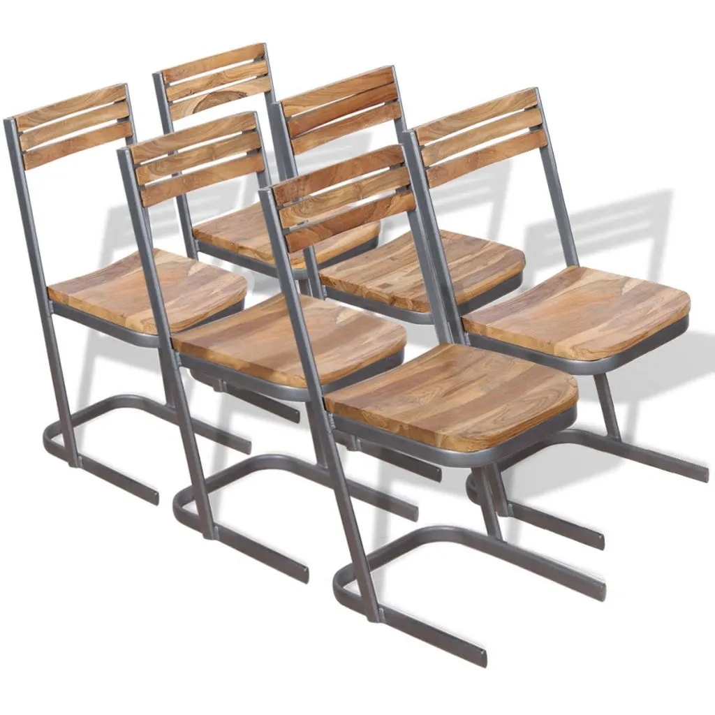 Medina Eetkamerstoelen 6 stuks massief teakhout