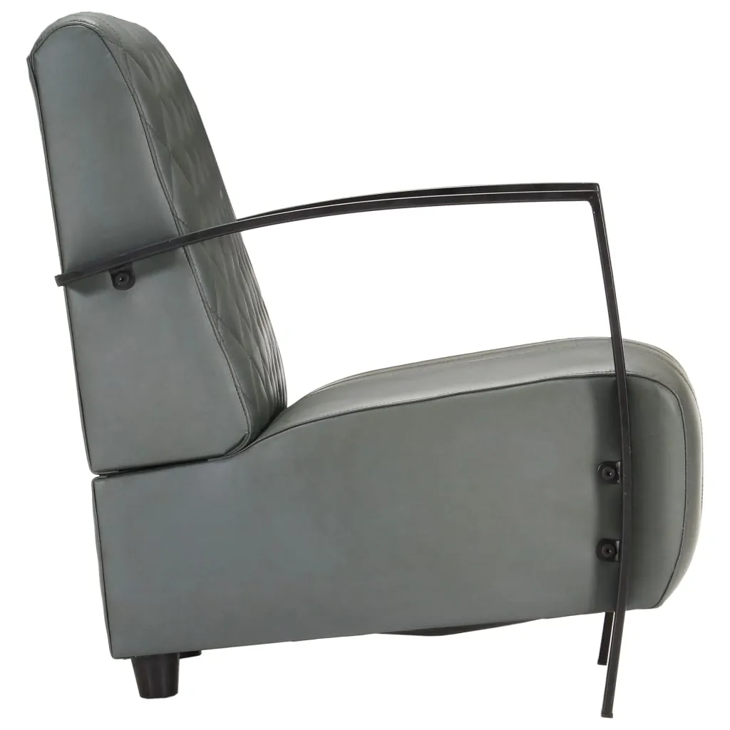 Medina Fauteuil echt leer grijs