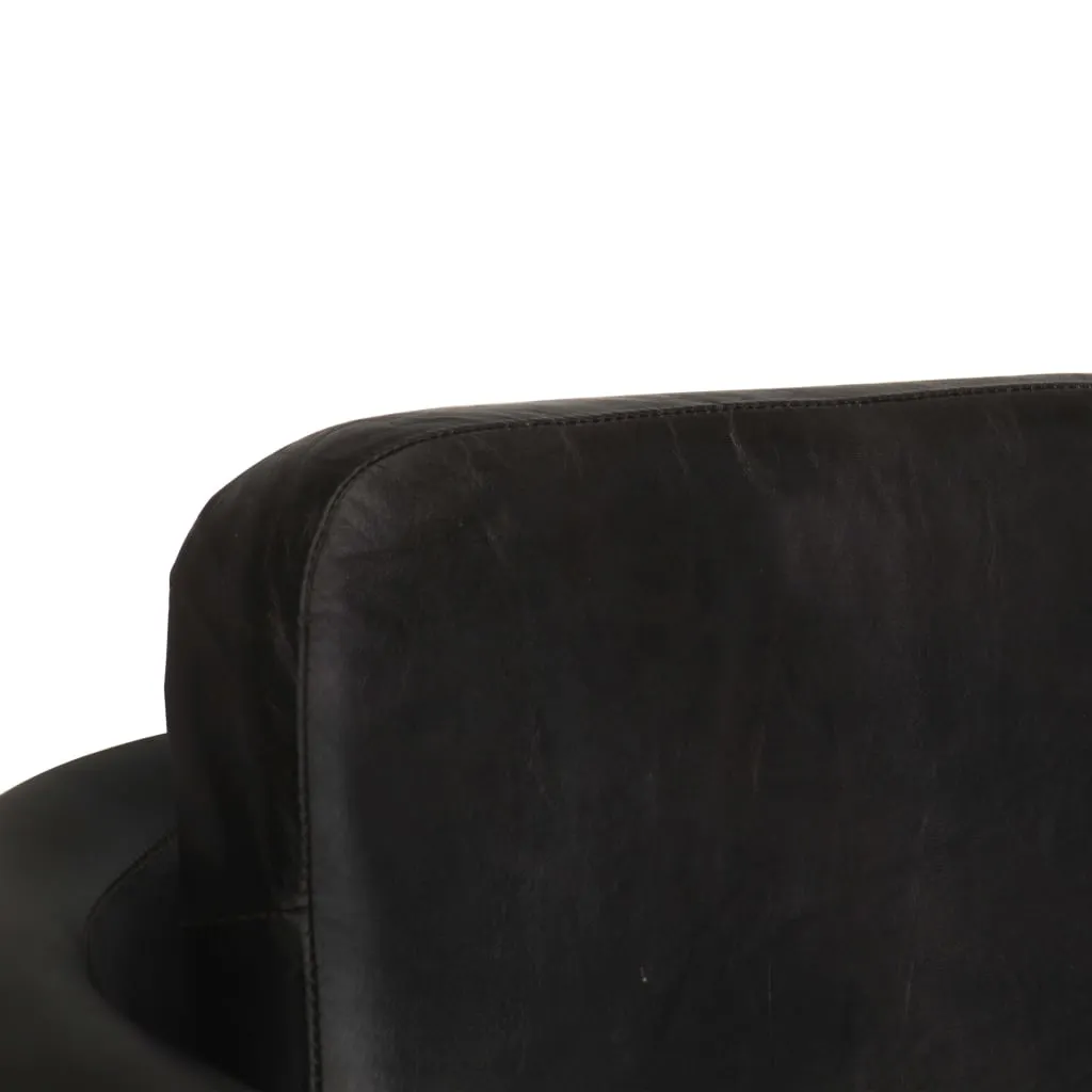 Medina Fauteuil echt leer zwart