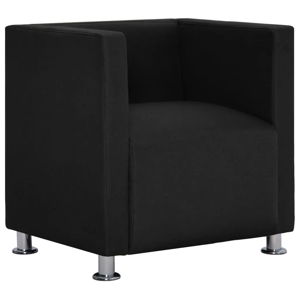 Medina Fauteuil kubus stof zwart