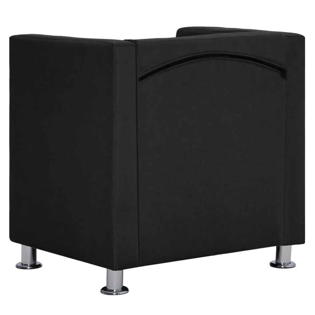 Medina Fauteuil kubus stof zwart
