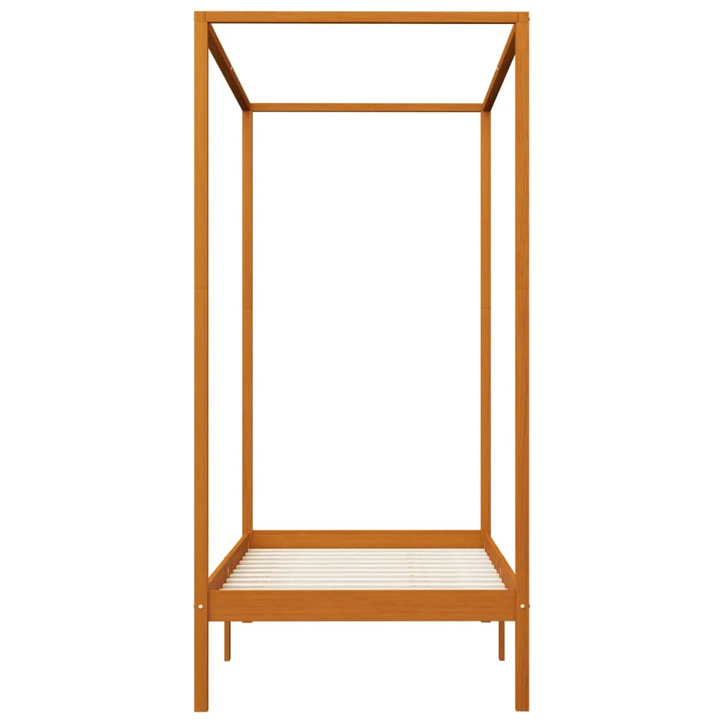 Medina Hemelbedframe massief grenenhout honingbruin 90x200 cm