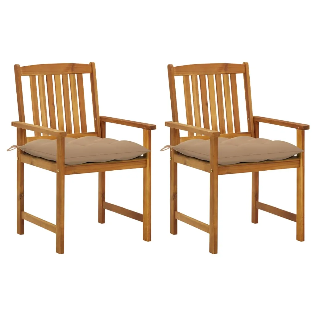 Medina Regisseursstoelen 2 st met kussens massief acaciahout