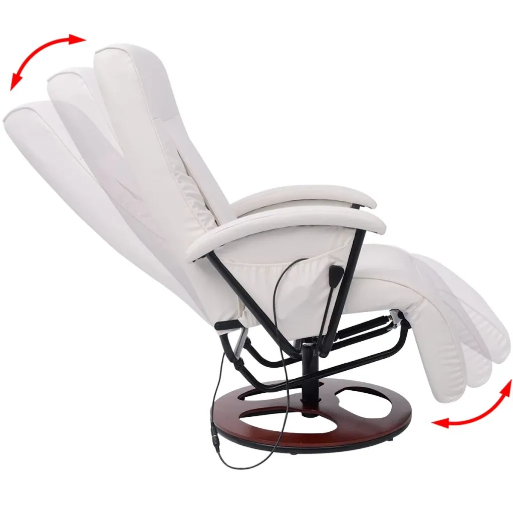 Medina Shiatsu massagestoel kunstleer wit