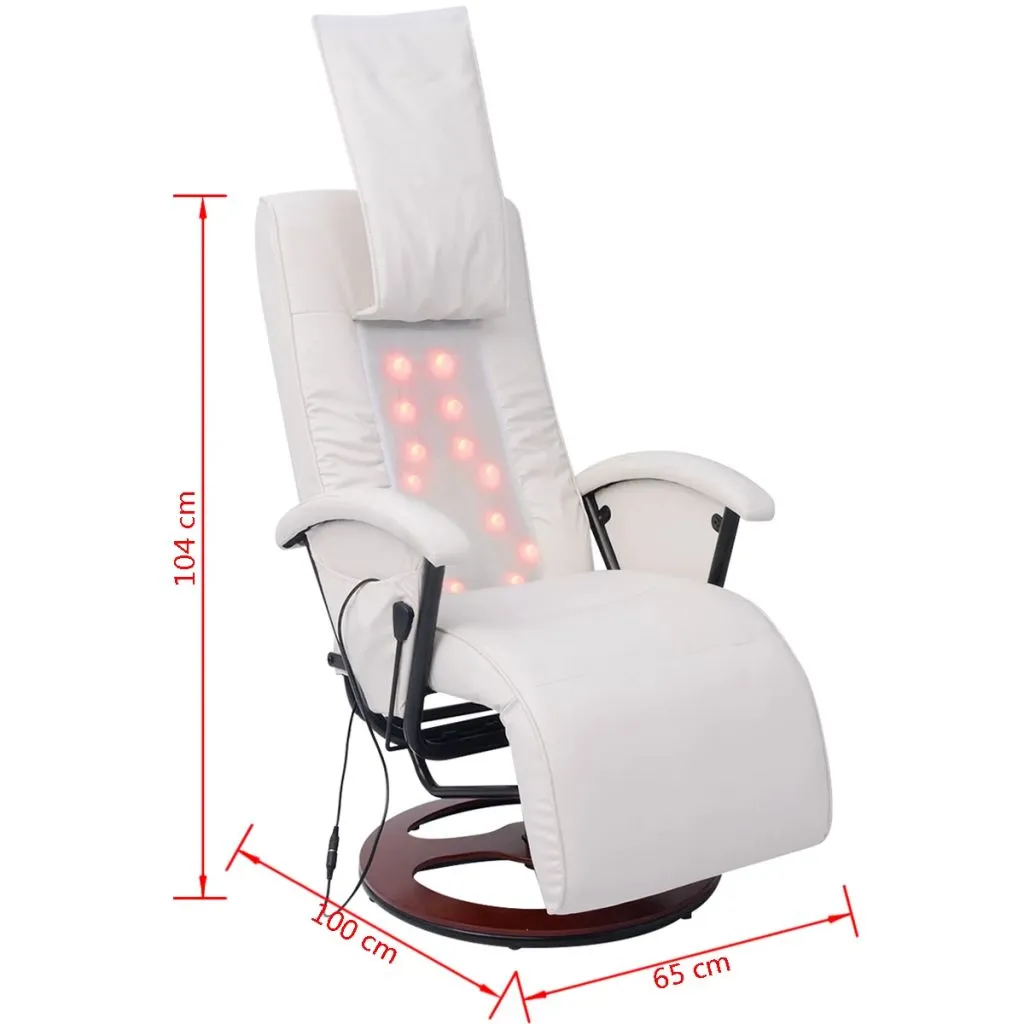 Medina Shiatsu massagestoel kunstleer wit