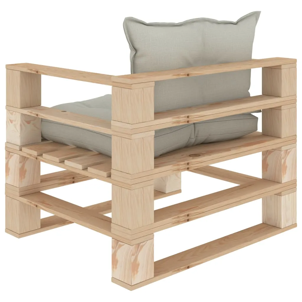 Medina Tuinbank met beige kussens pallet hout