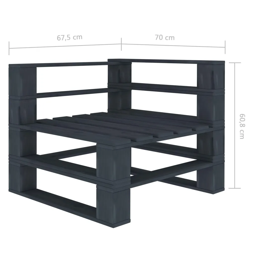 Medina Tuinhoekbank pallet hout grijs