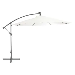 Medina Zweefparasol met LED-verlichting en metalen paal 350 cm zand