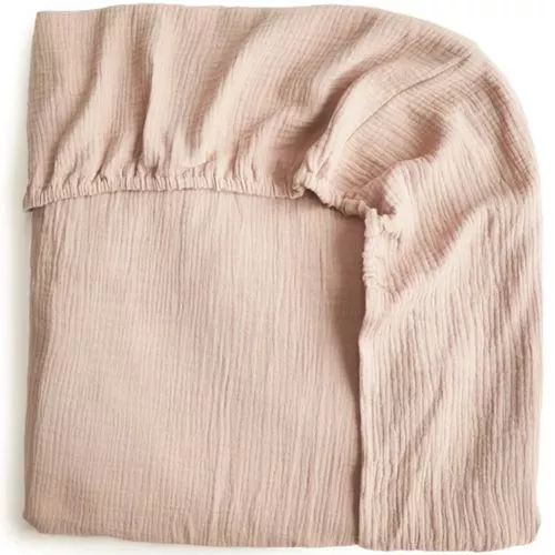 mushie kinderhoeslaken 120x60 cm - blush