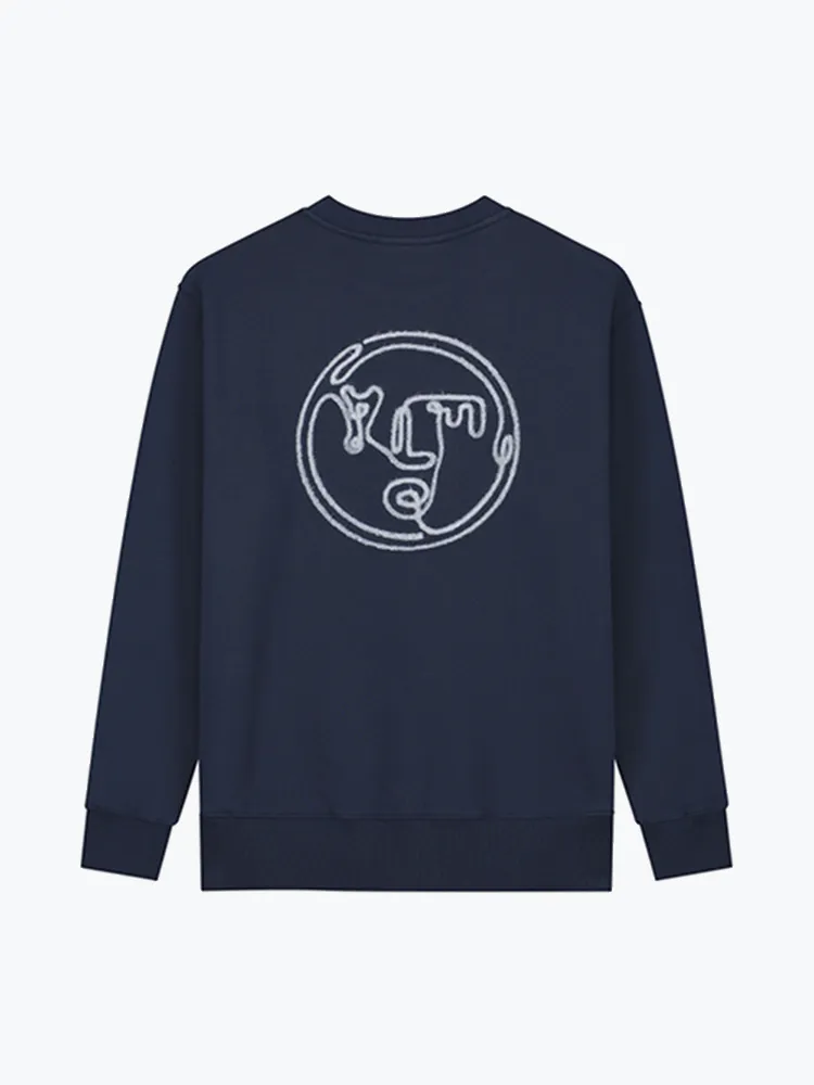 OLAF  NOSTALGIA FACE CREWNECK NAVY  TRUIEN  HEREN