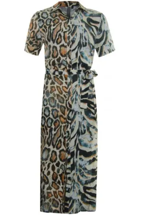 Poools maxi-jurk met animalprint