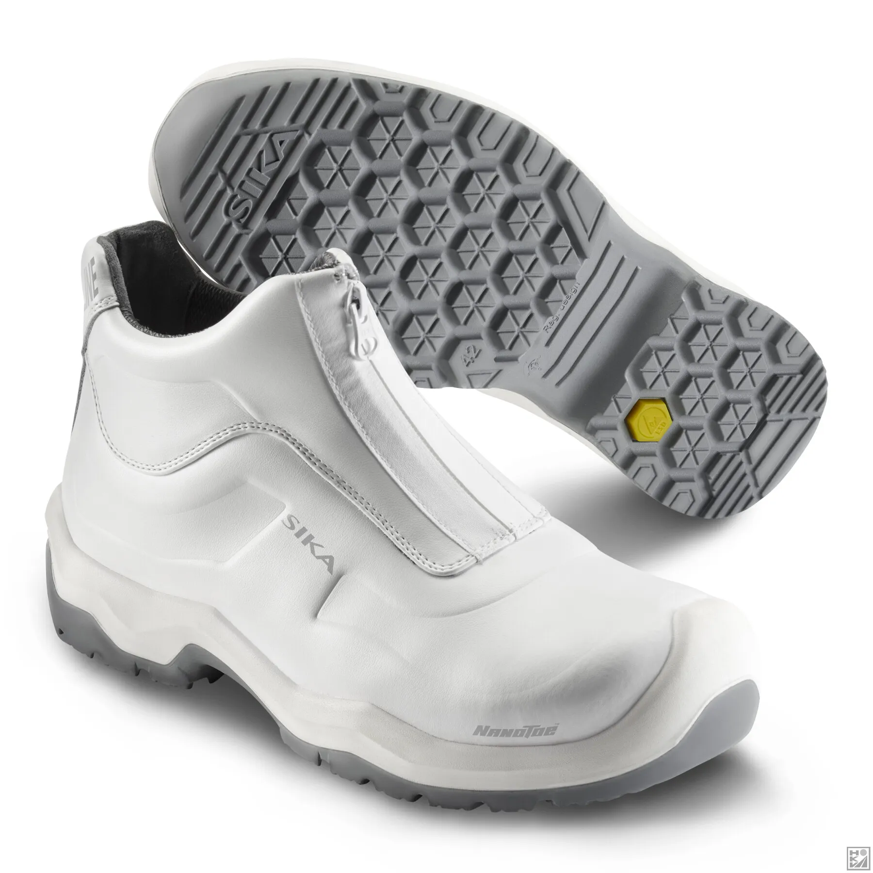 pr Sika 202510 Front bootie met rits S2 wit. Uitlopend