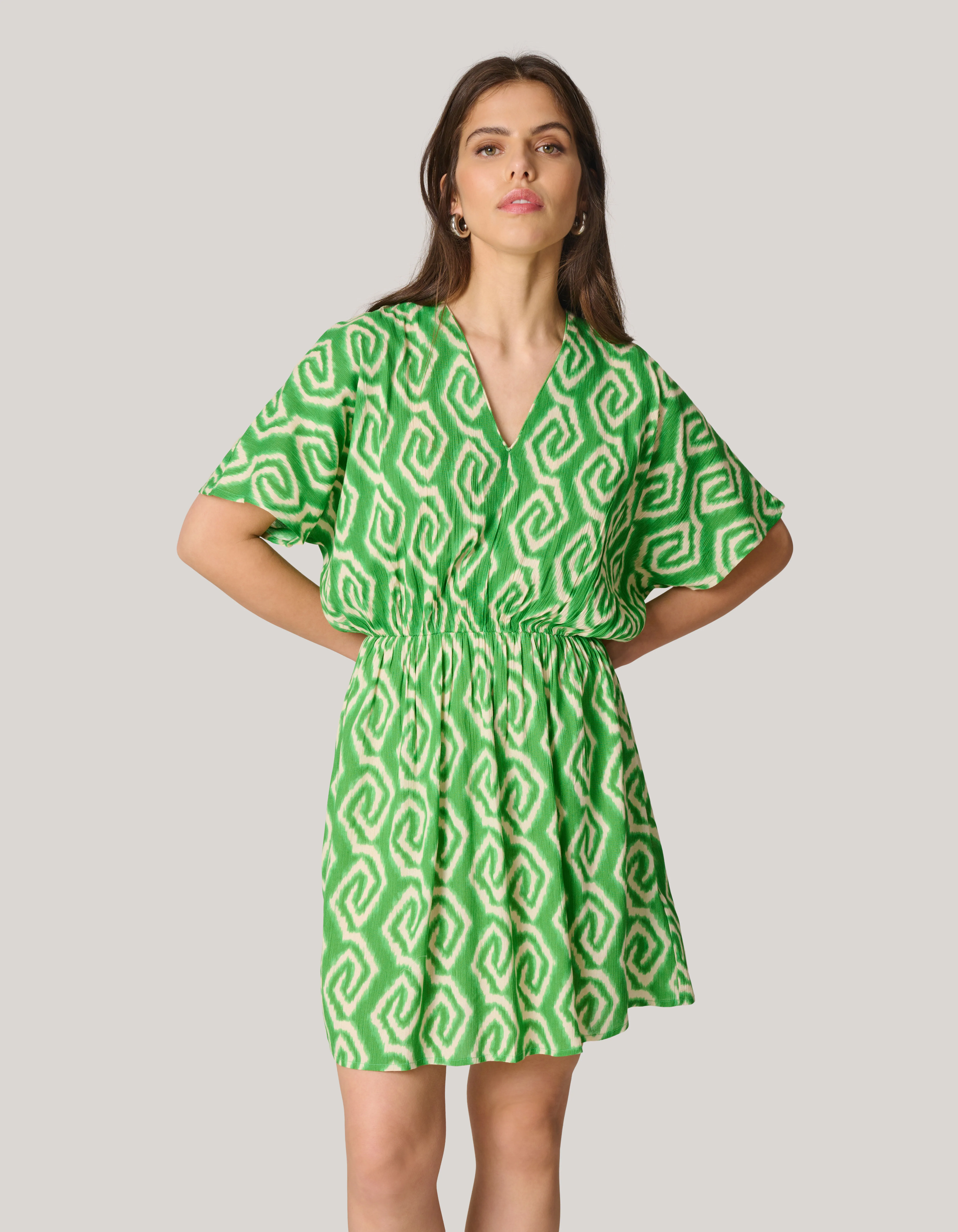 Printed Mini Jurk Groen