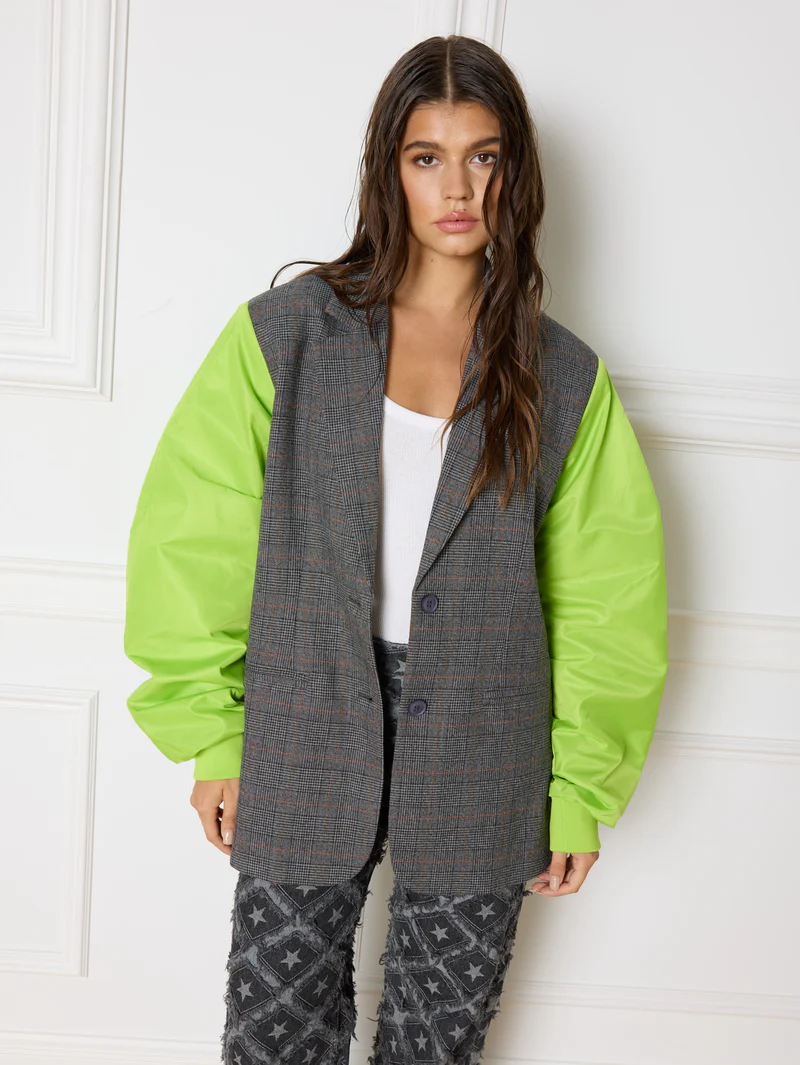 Refined Department Blazer Bomber Sleeves Lize Mid Grey