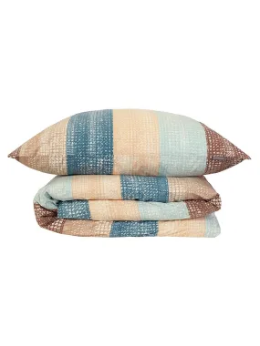Renforcé beddengoedset beige/blauw