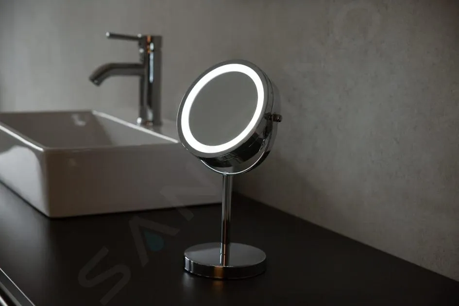 SAPHO RIDDER SPIEGELS  MAKEUP SPIEGEL STAAND MET LED VERLICHTING, CHROOM 03111000