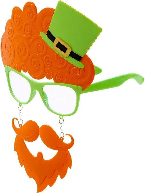 St. Patricksday bril met snor en baard