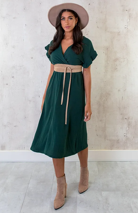 St. Tropez Jurk Midi Smaragdgroen 2.0