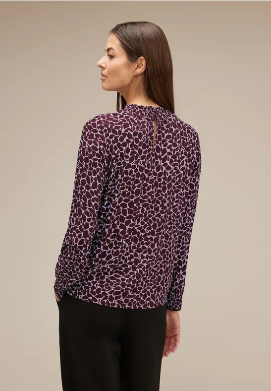 Street One Gesmokte blouse met print