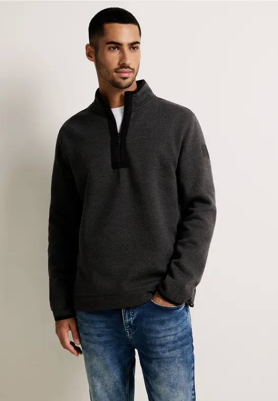 Street One MEN Geborstelde sweat-troyer