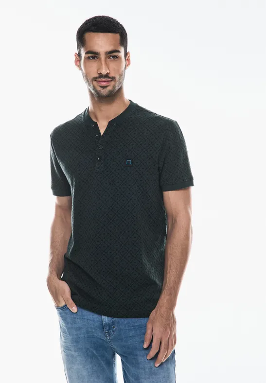Street One MEN Jacquard henley-shirt
