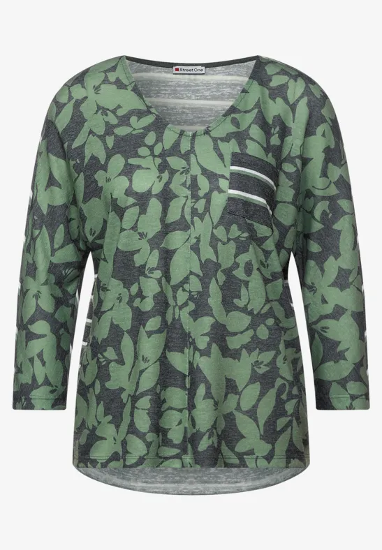 Street One Printmix shirt met zakken