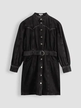 Suncoo Chelsy, denim doorknoopjurk met studs